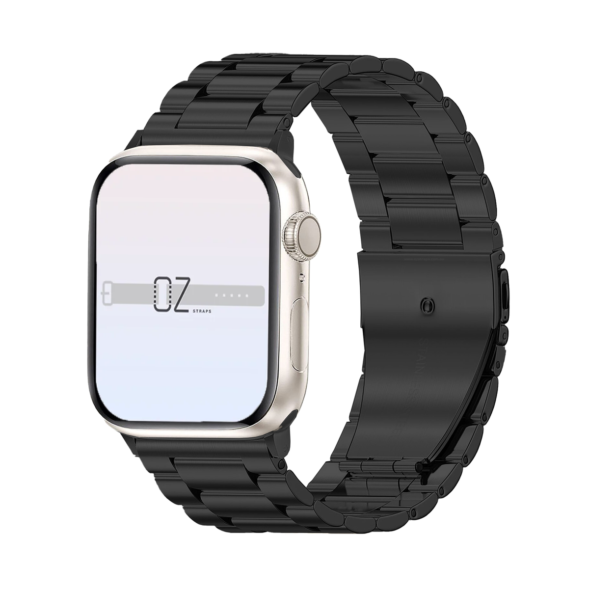 Black Classic Stainless Steel Apple Watch Band - OzStraps