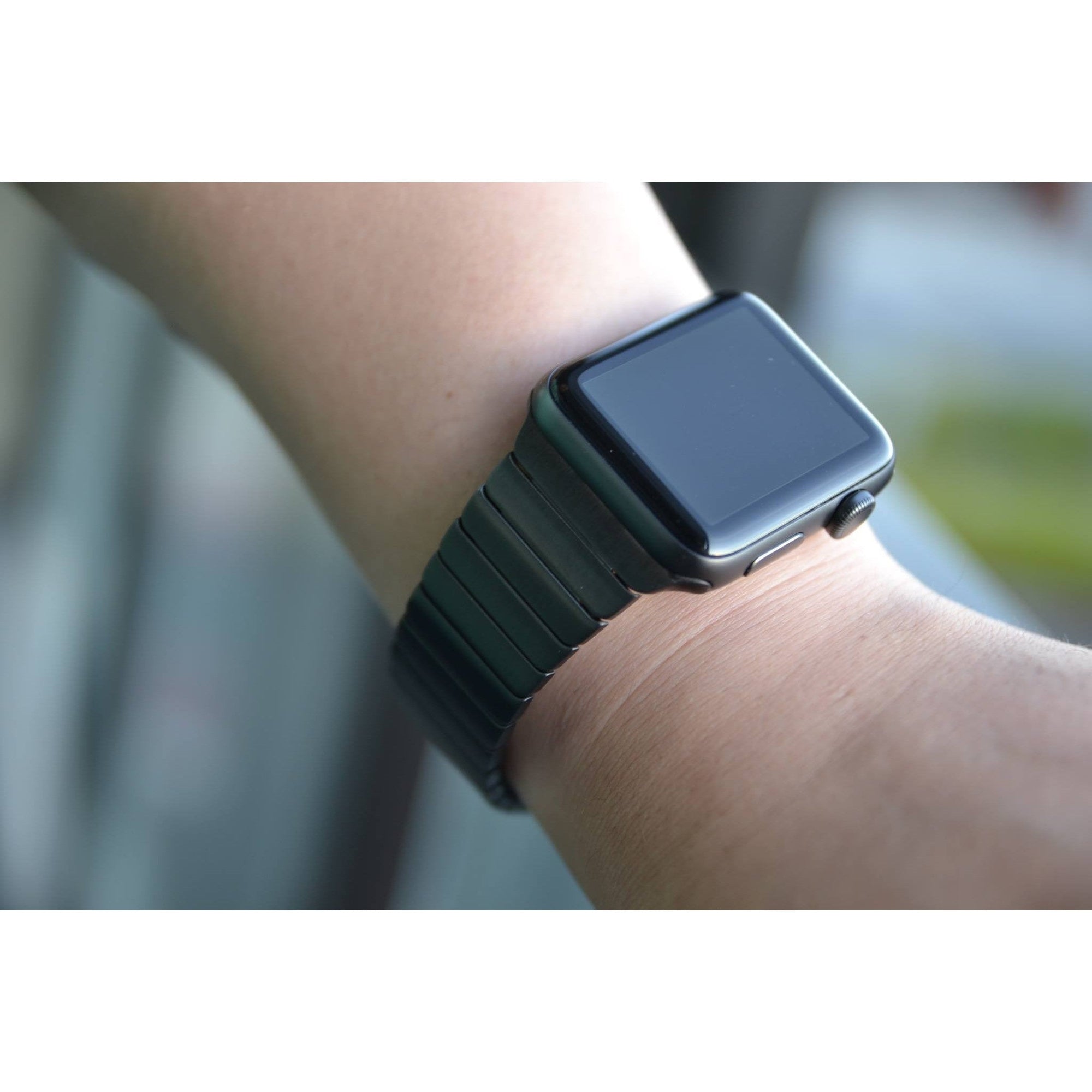 Black Ceramic Stainless Steel Apple Watch Band - OzStraps