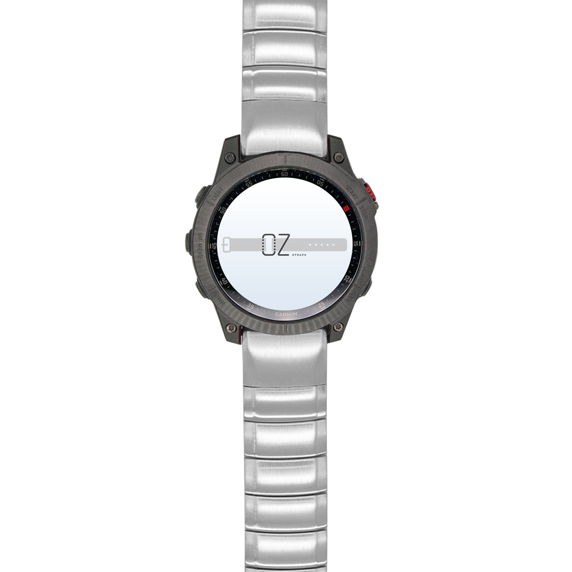 Silver Ceramic Stainless Steel Garmin Fenix 5 / 6 / 7 Band-OzStraps