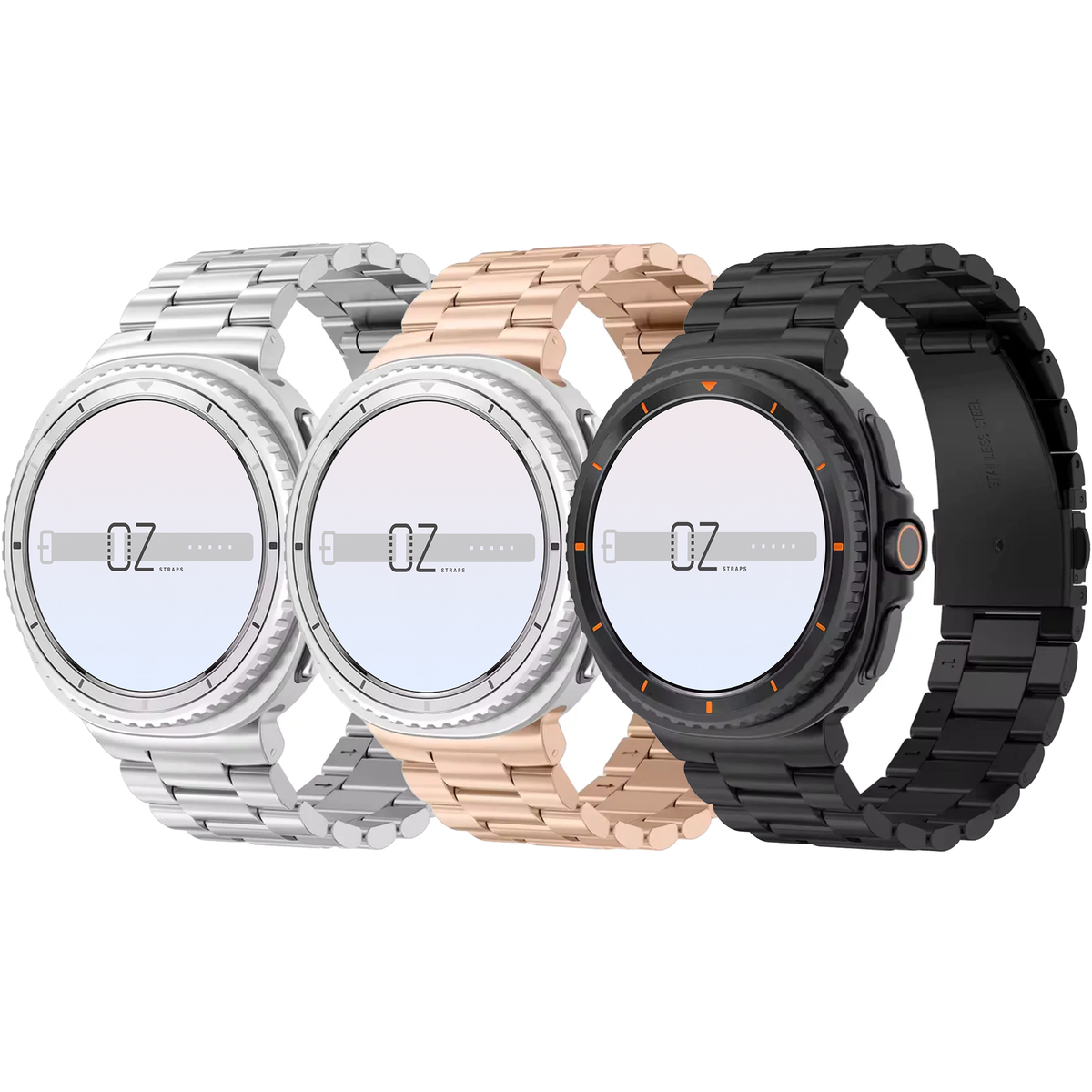 Samsung Galaxy Watch 8 Smartwatch Classic Stainless Steel Bands or Straps in Silver, Rose Gold, Black