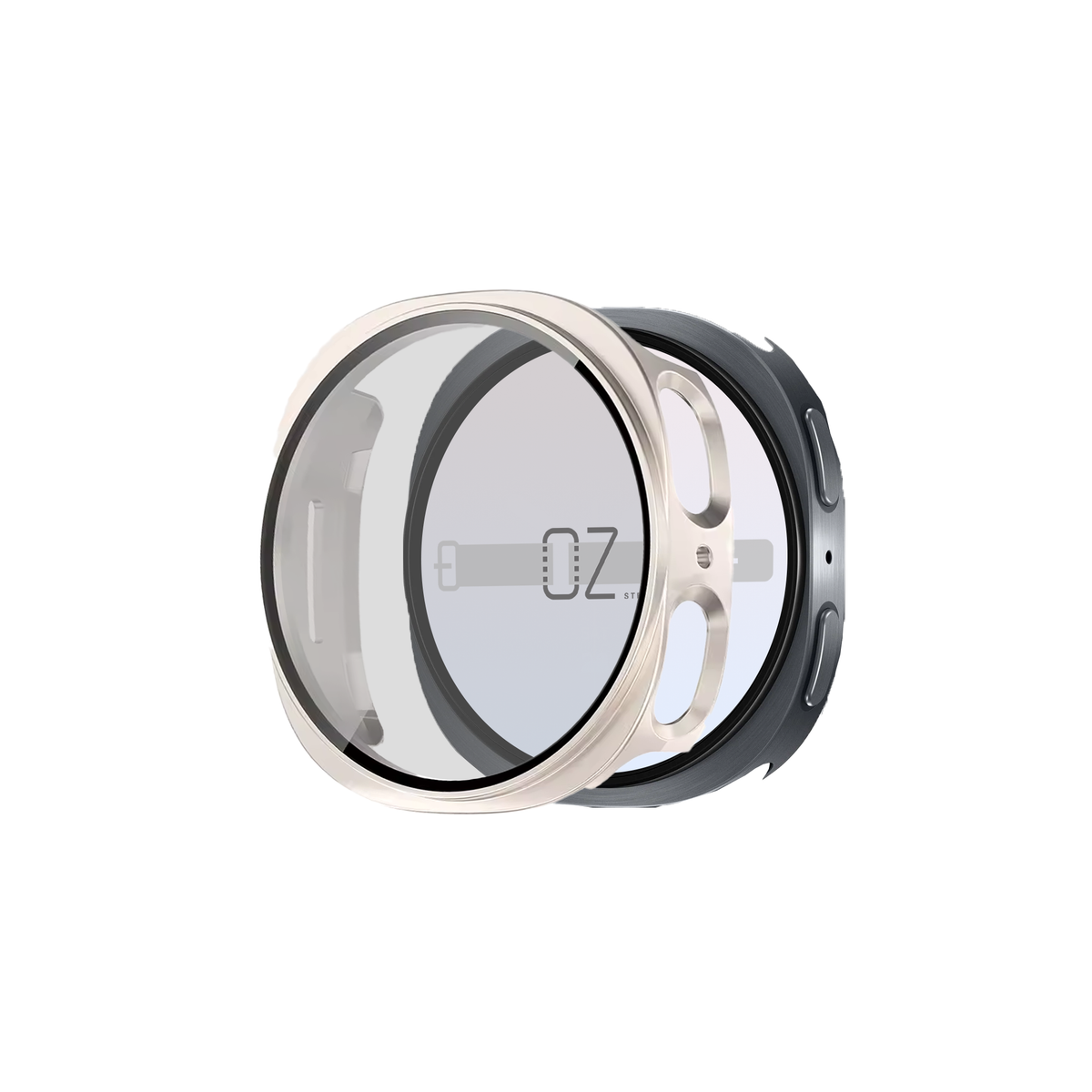 Samsung Galaxy Watch 8 Hybrid Cover (Tempered Glass + Case Protector)