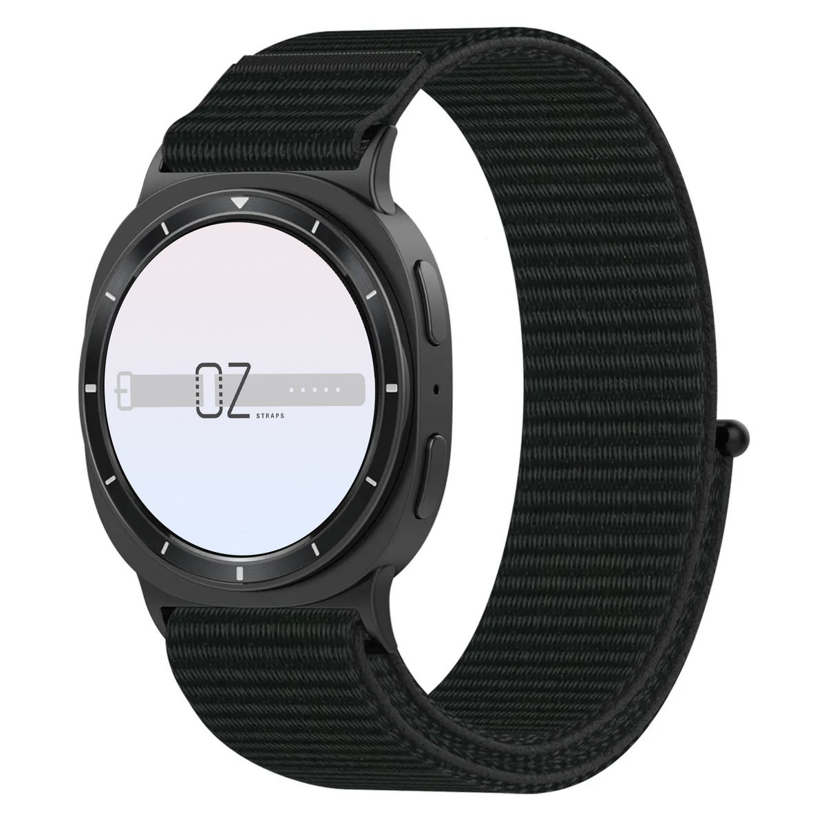 Samsung Galaxy Watch smartwatch with a Sport Loop watch band in black