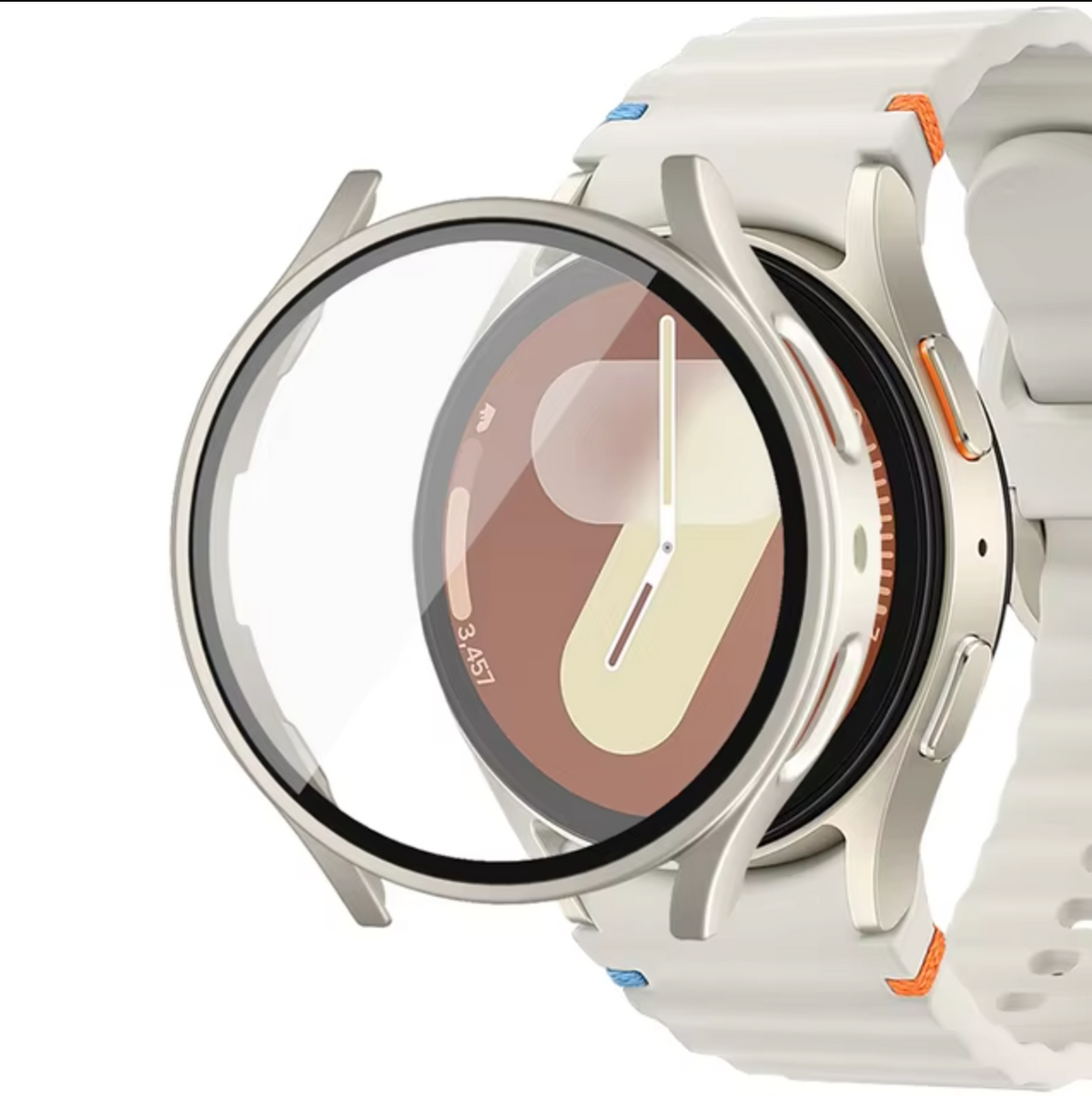 Samsung Galaxy Watch 7 Hybrid Cover (Tempered Glass + Case Protector)