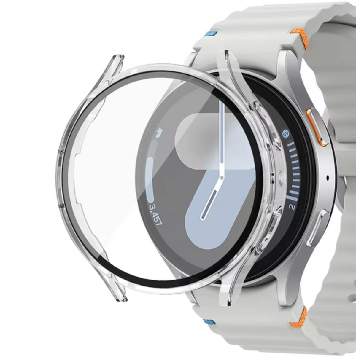 Samsung Galaxy Watch 7 Hybrid Cover (Tempered Glass + Case Protector)