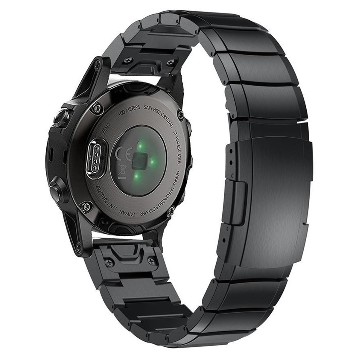 Black Ceramic Stainless Steel Garmin Fenix 5 / 6 / 7 Band-OzStraps